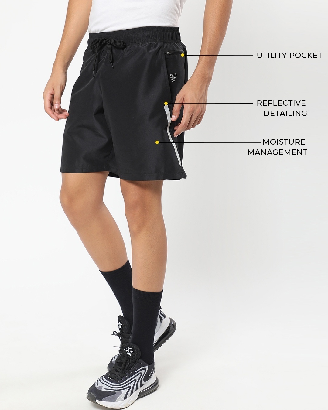 Shop Men's Black Utility Shorts-Back