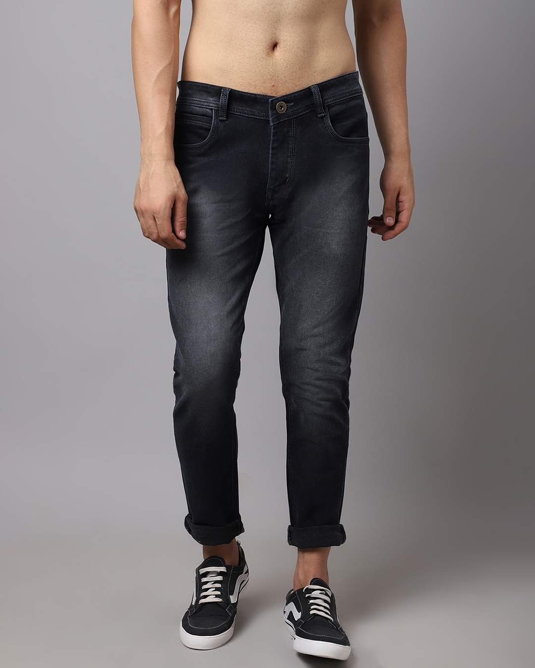 Repurposed Cropped Lightly Distressed Denim - FINAL SALE