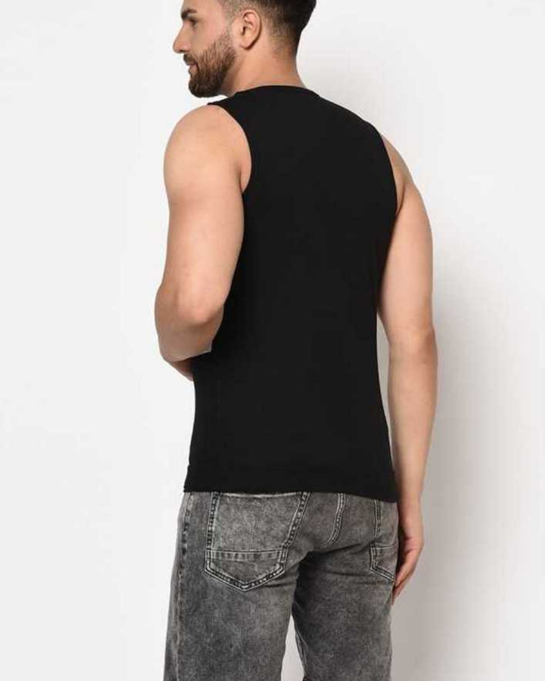 Shop Men's Black & White Color Block T-shirt-Full
