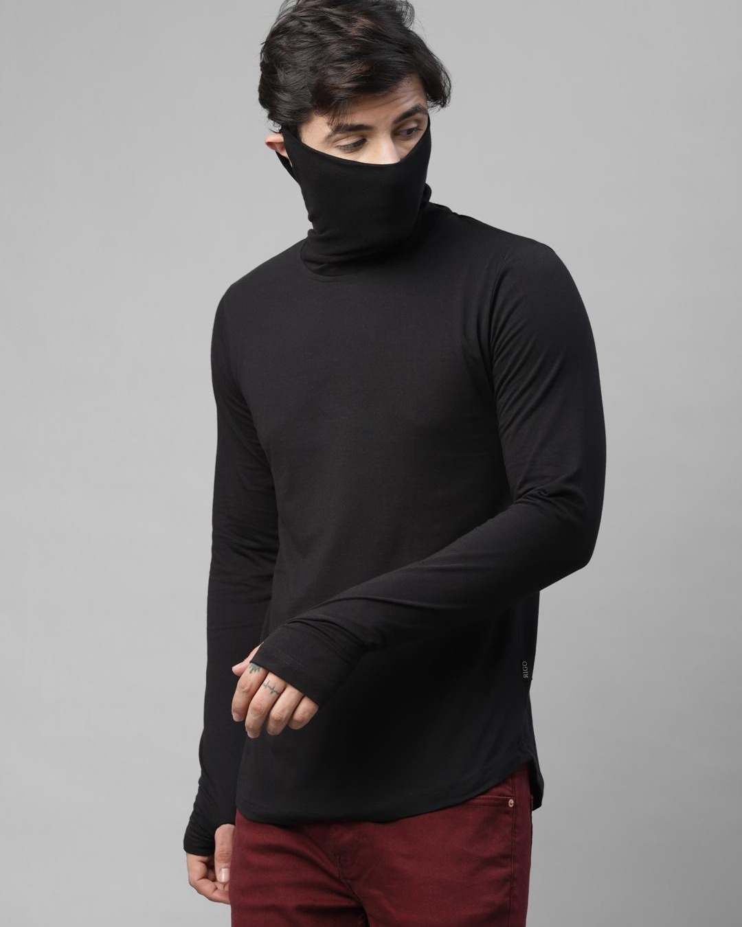 Buy Pack of 2 Men's Black & White Slim Fit Tshirts for Men Online at