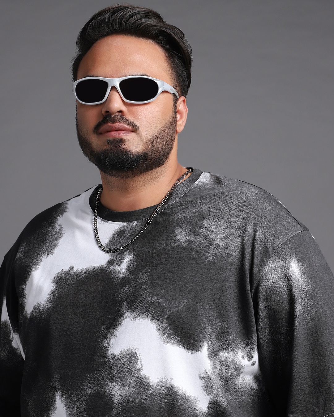 oversized black tie dye shirt
