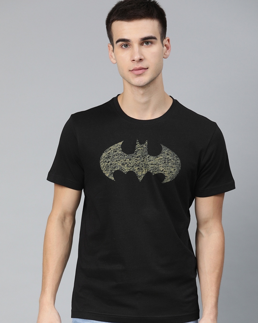 Buy Men's Black & Yellow Batman Printed Rogue T-shirt for Men Black ...