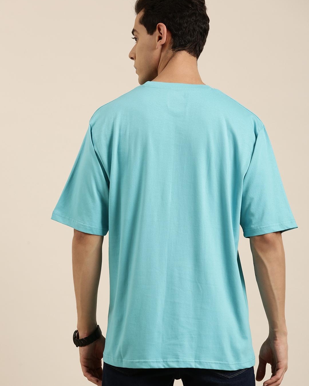 Buy Men's Blue 73 Typography Oversized T-shirt for Men Blue Online at ...