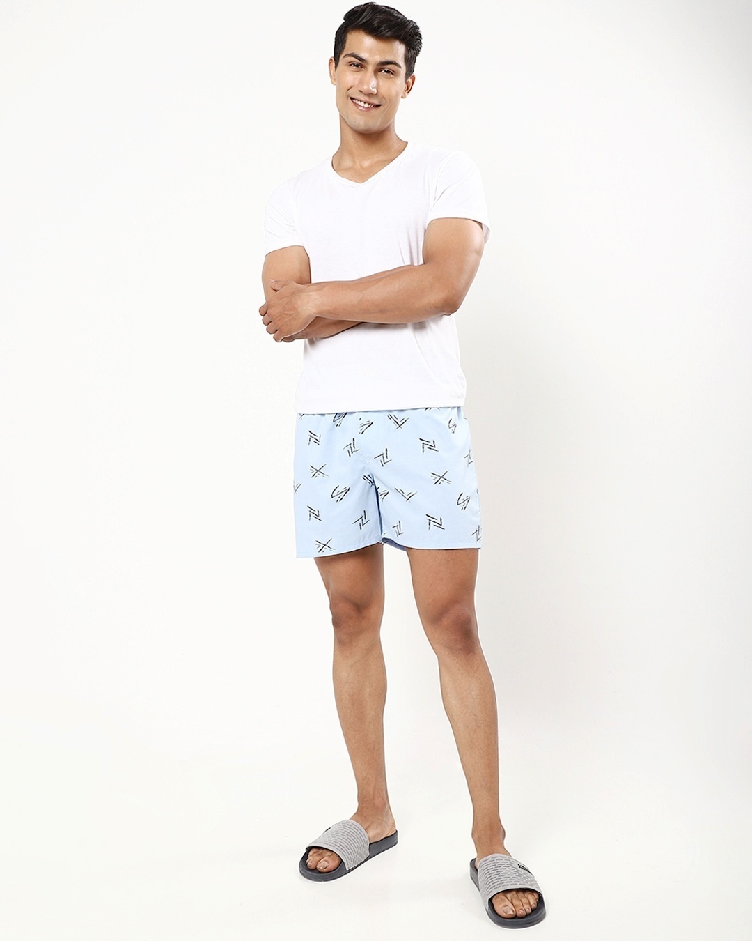 Shop Men's Blue All Over Printed Boxers
