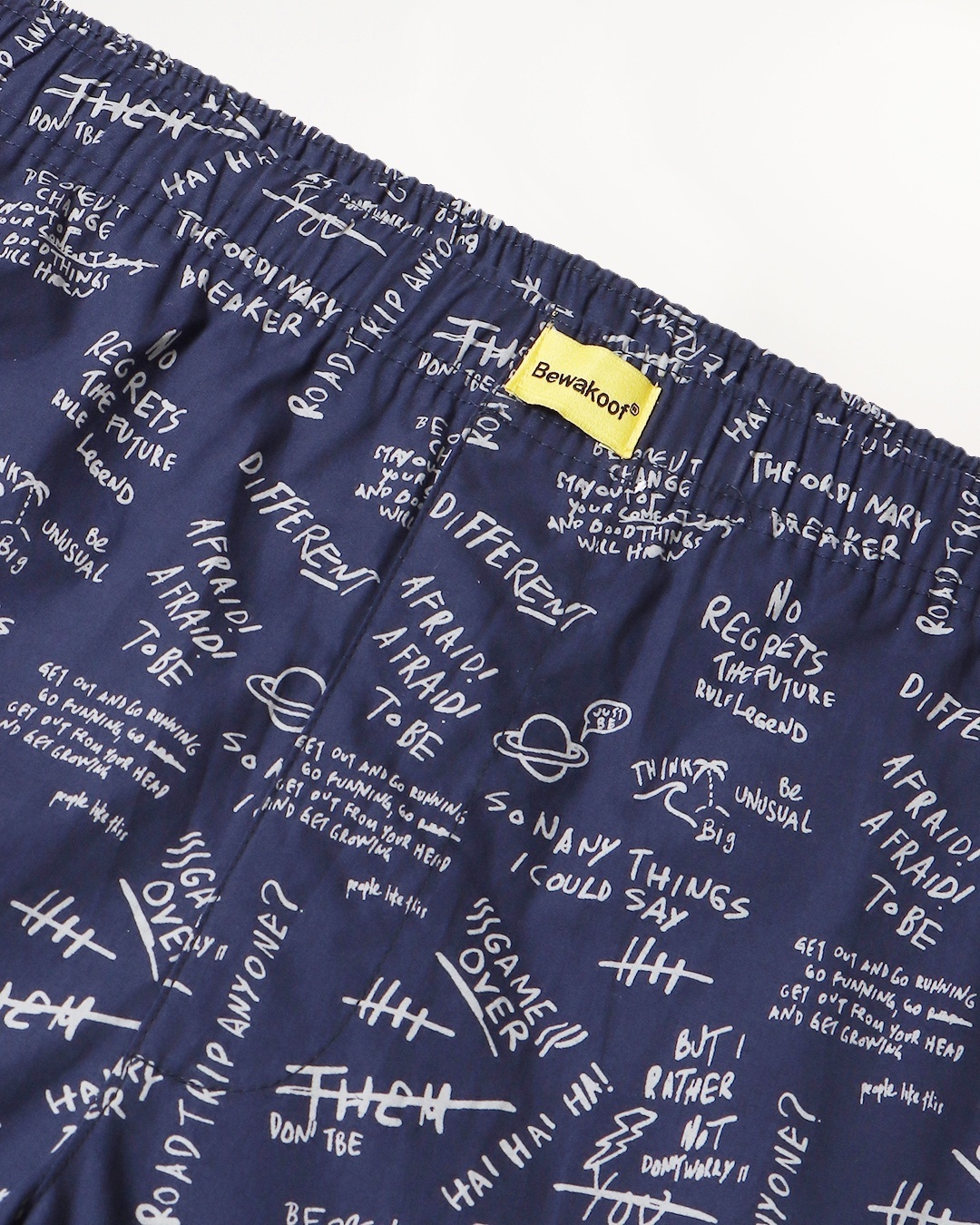 Shop Men's Blue All Over Printed Typography Pyjamas