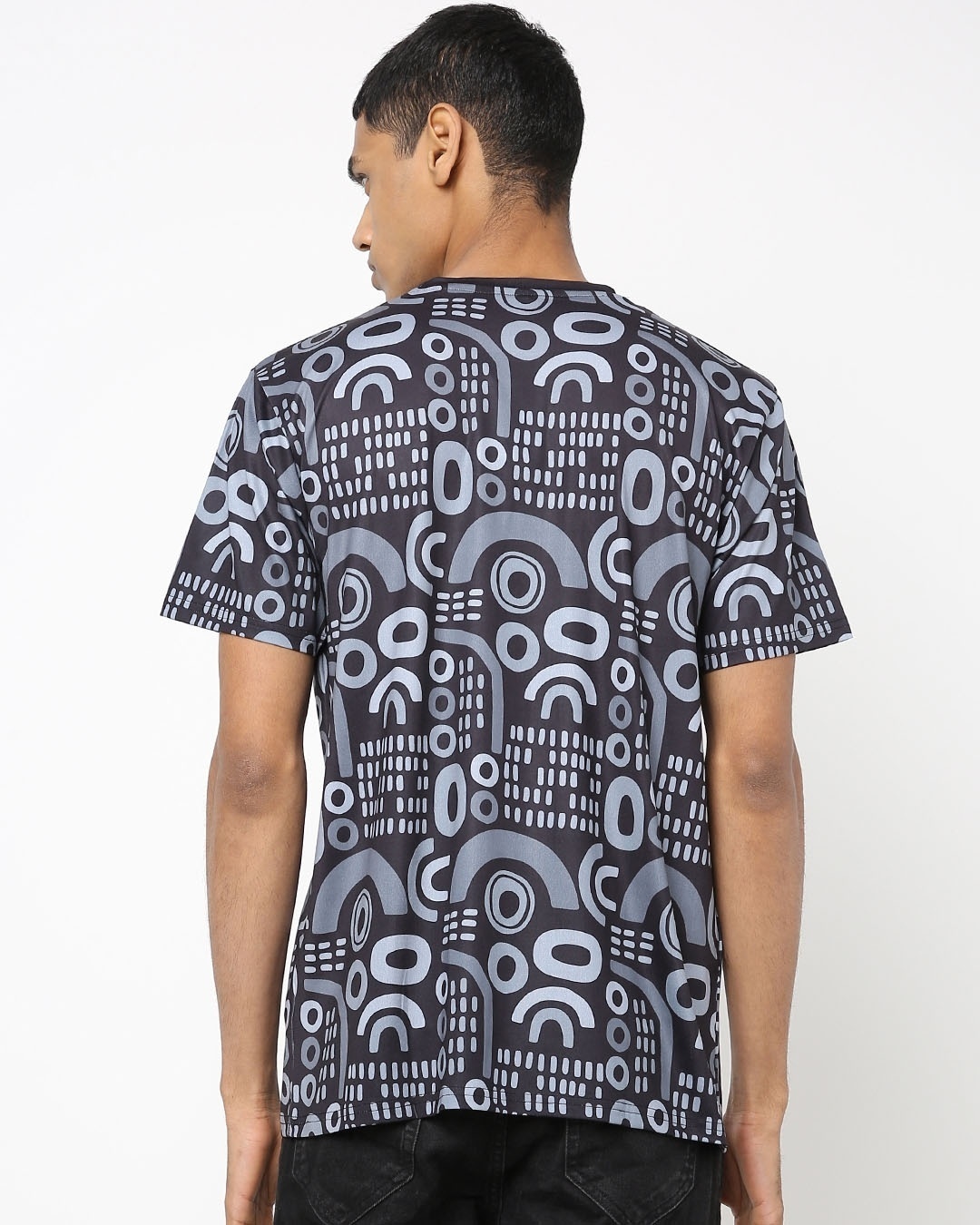 Shop Men's Blue All Over Sound 3d Printed T-shirt-Design