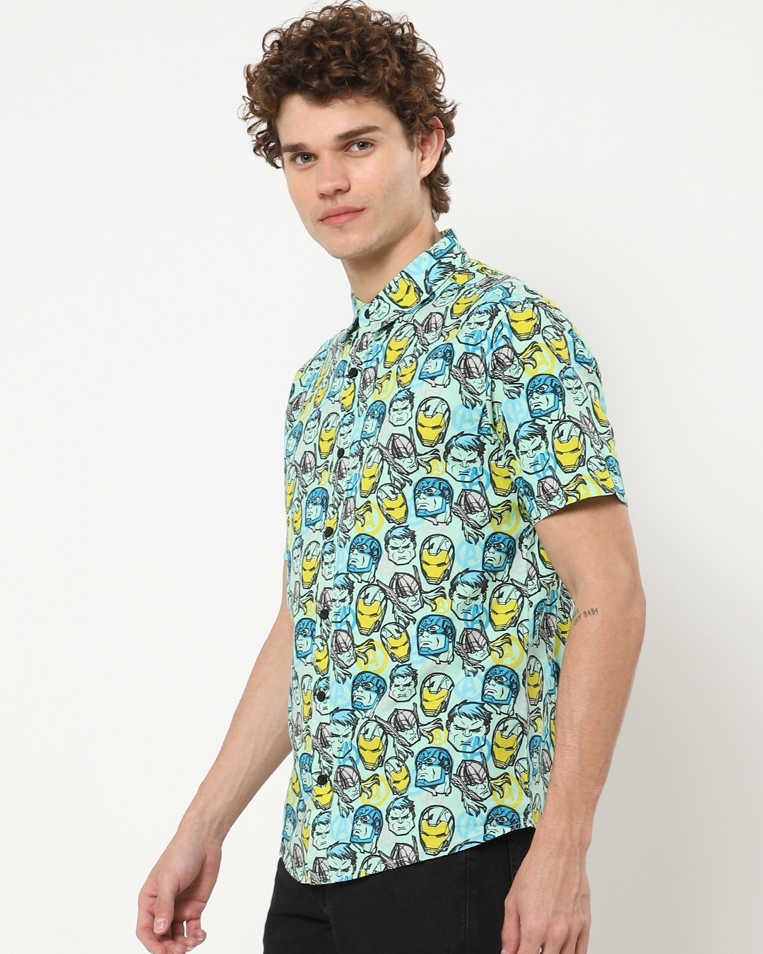 Shop Men's Blue Avengers AOP Shirt-Design
