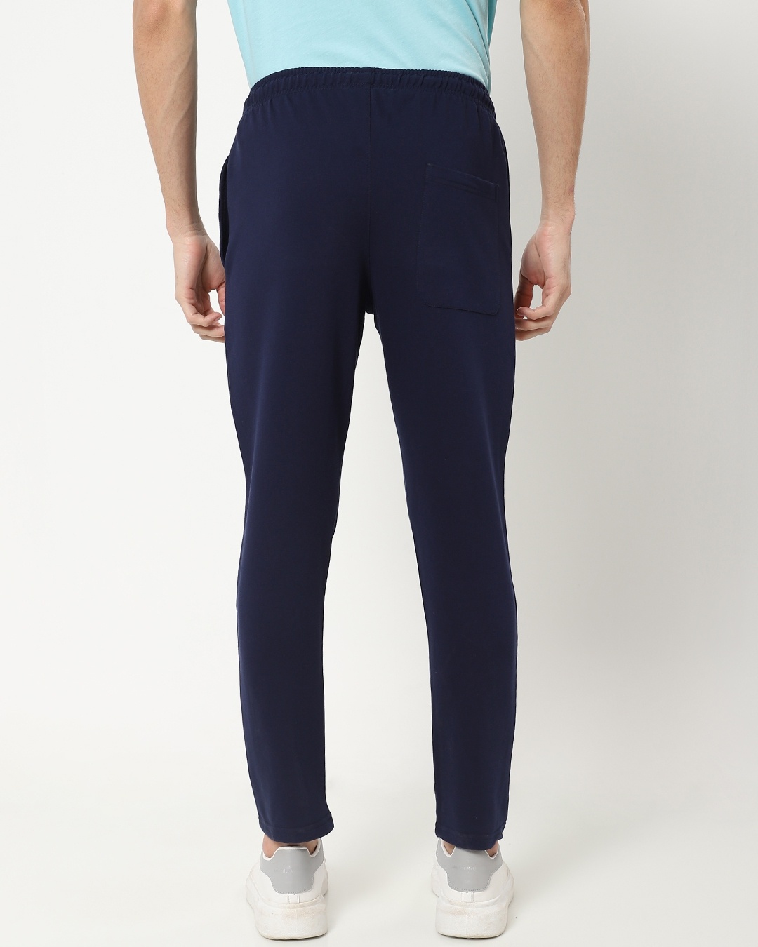 Shop Men's Blue Basic Trackpants-Full