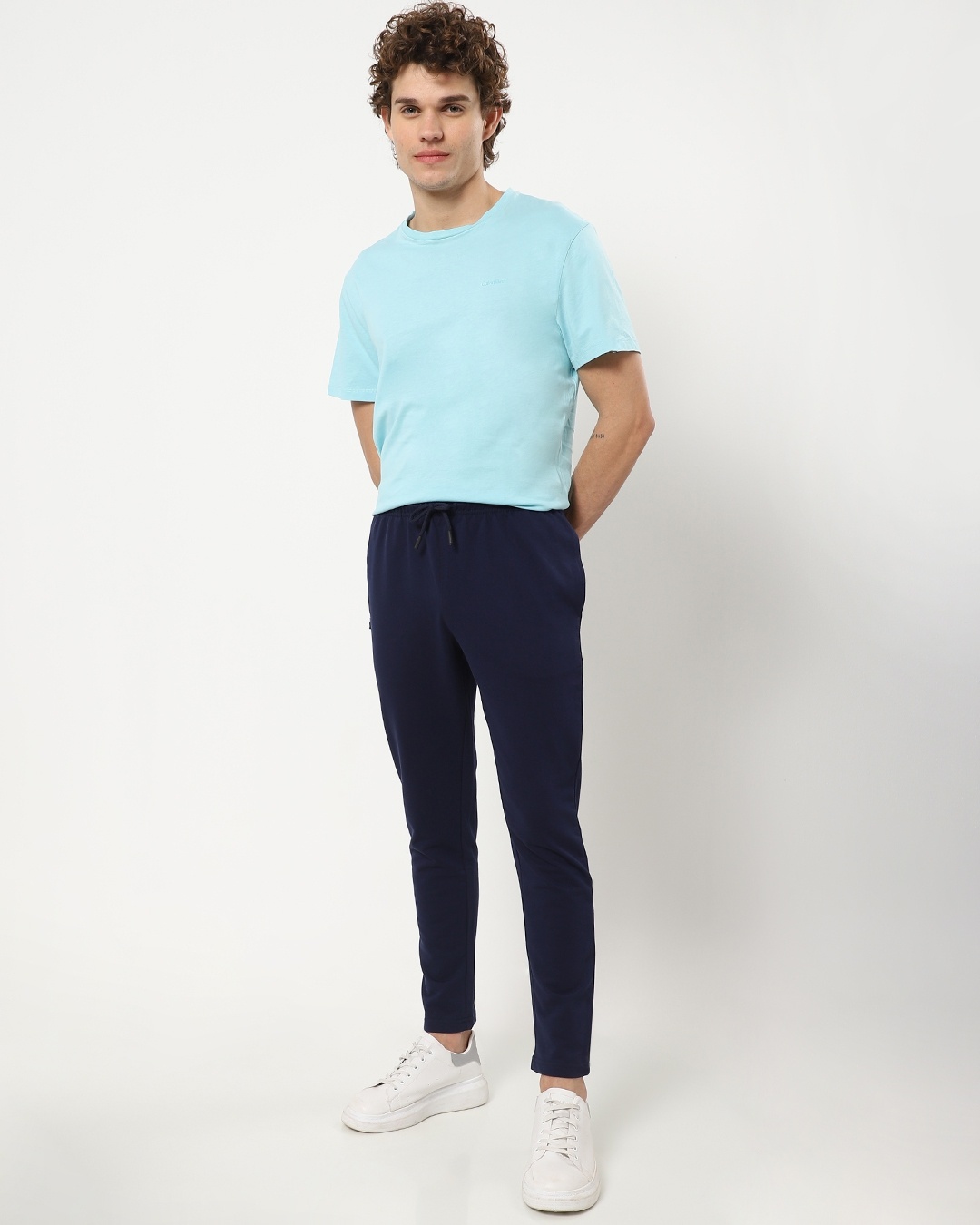 Shop Men's Blue Basic Trackpants