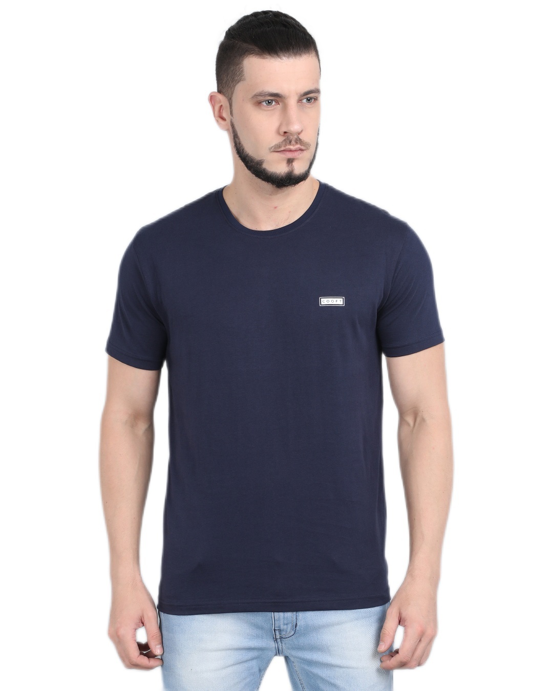 Shop Men's Blue Casual T-shirt-Front