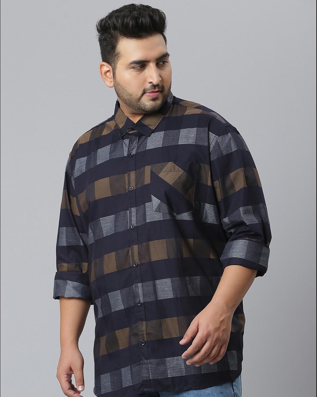 Shop Men's Blue Checks Stylish Full Sleeve Casual Shirt-Design