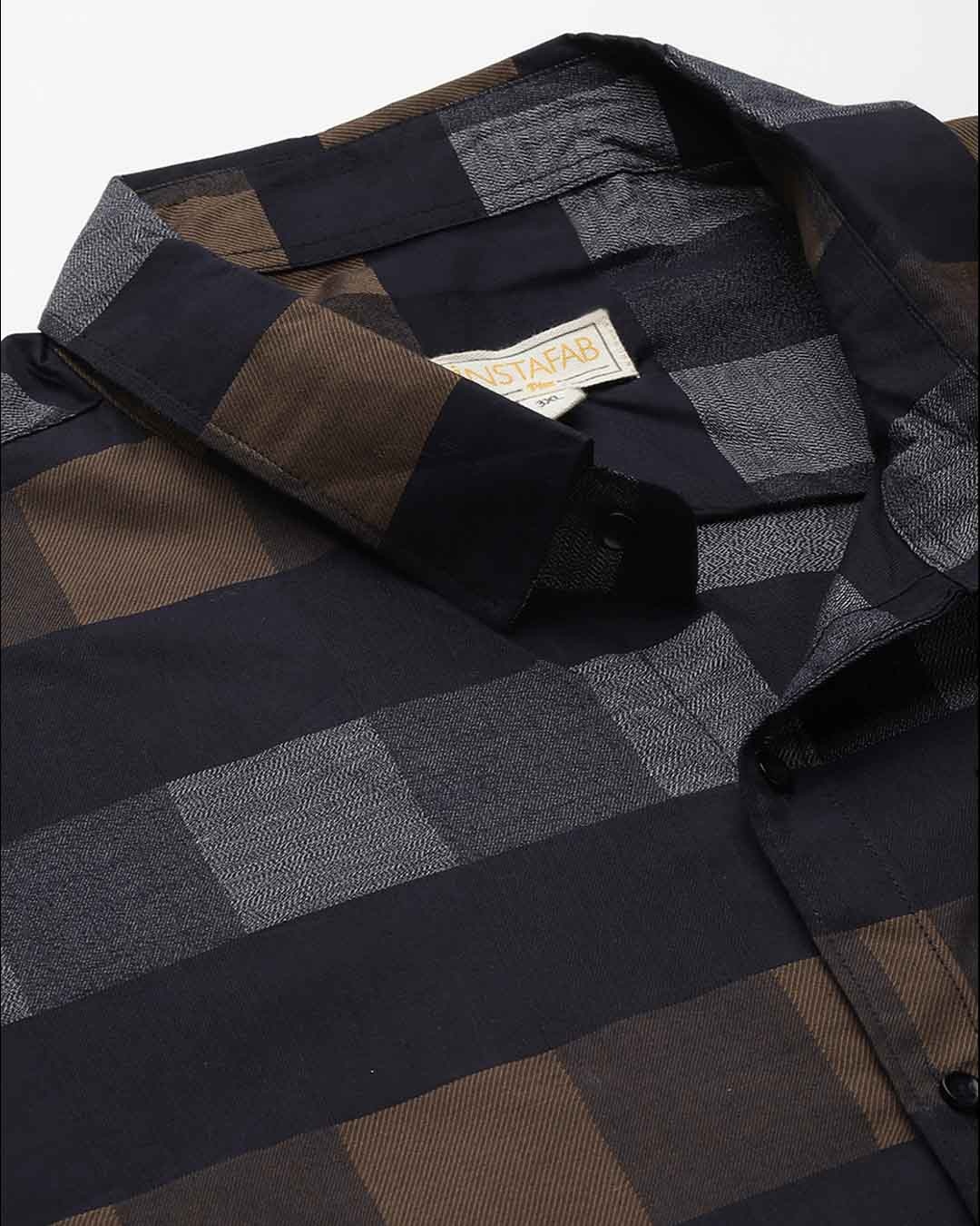 Shop Men's Blue Checks Stylish Full Sleeve Casual Shirt