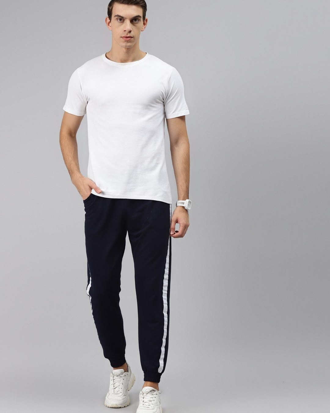 Buy Men's Blue Color Block Joggers for Men Blue Online at Bewakoof