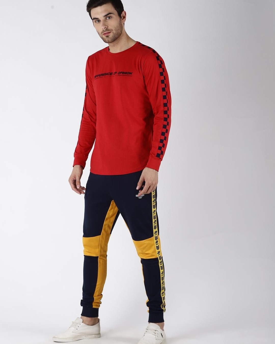 Buy Men's Blue Color Block Joggers for Men Blue Online at Bewakoof