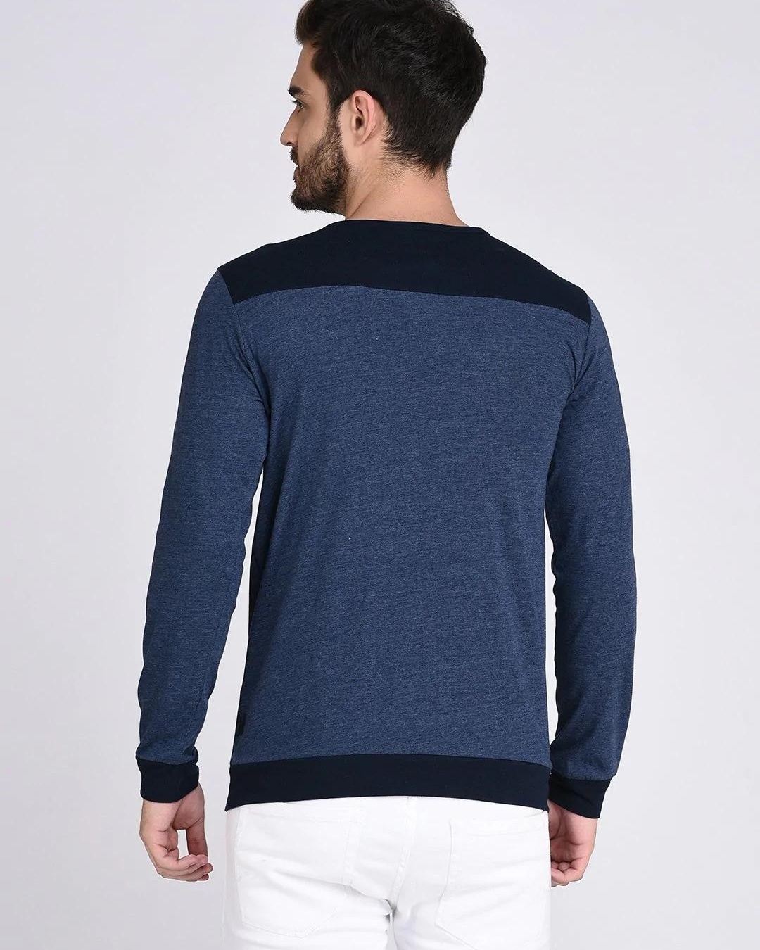 Modal Soft Long-Sleeved Color-Block Slim-Fit T-Shirt