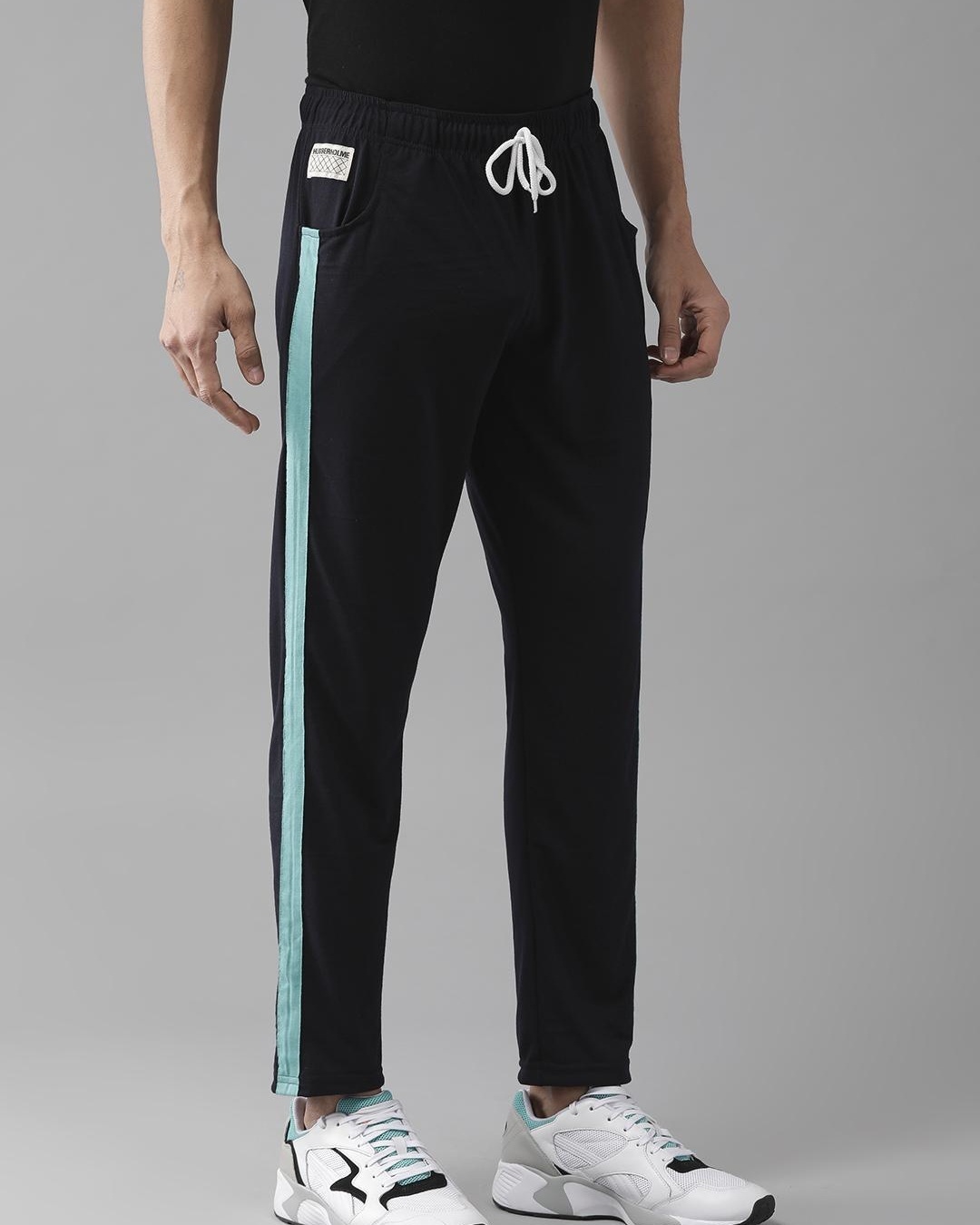 color block track pants mens