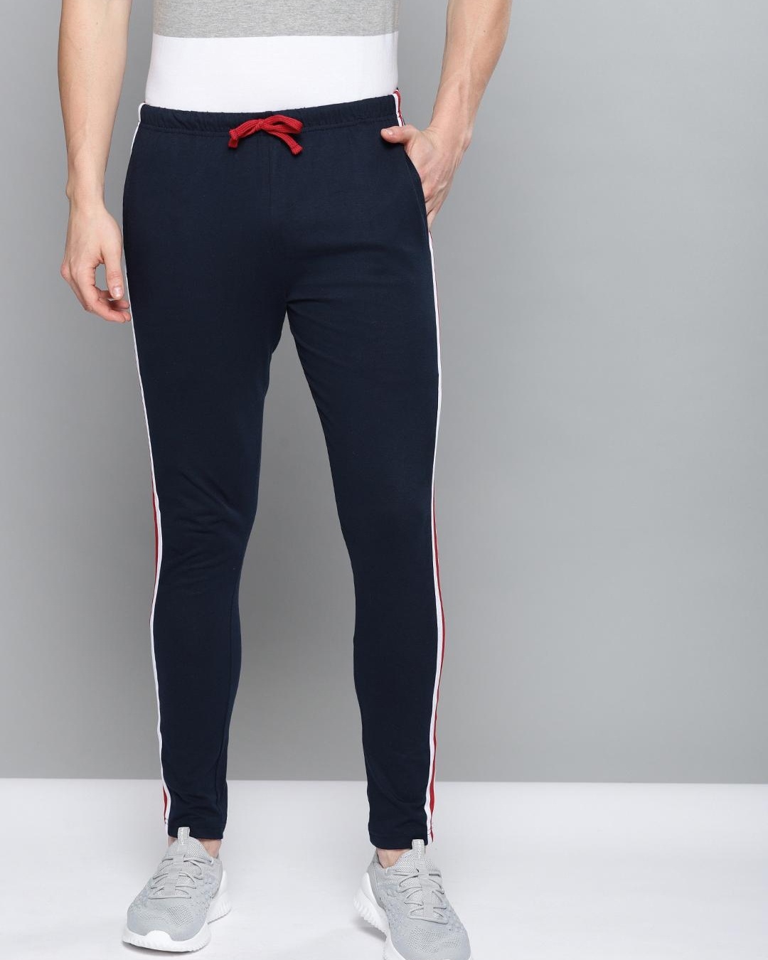 color block track pants mens