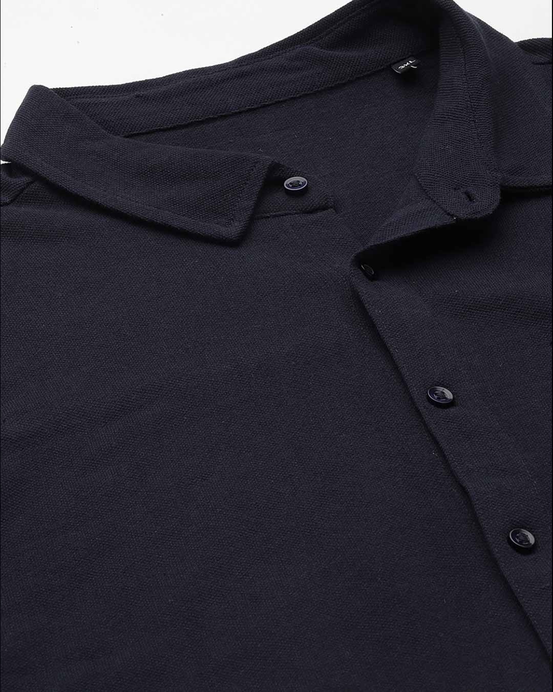 Shop Men's Blue Colorblocked Stylish Full Sleeve Casual Shirt