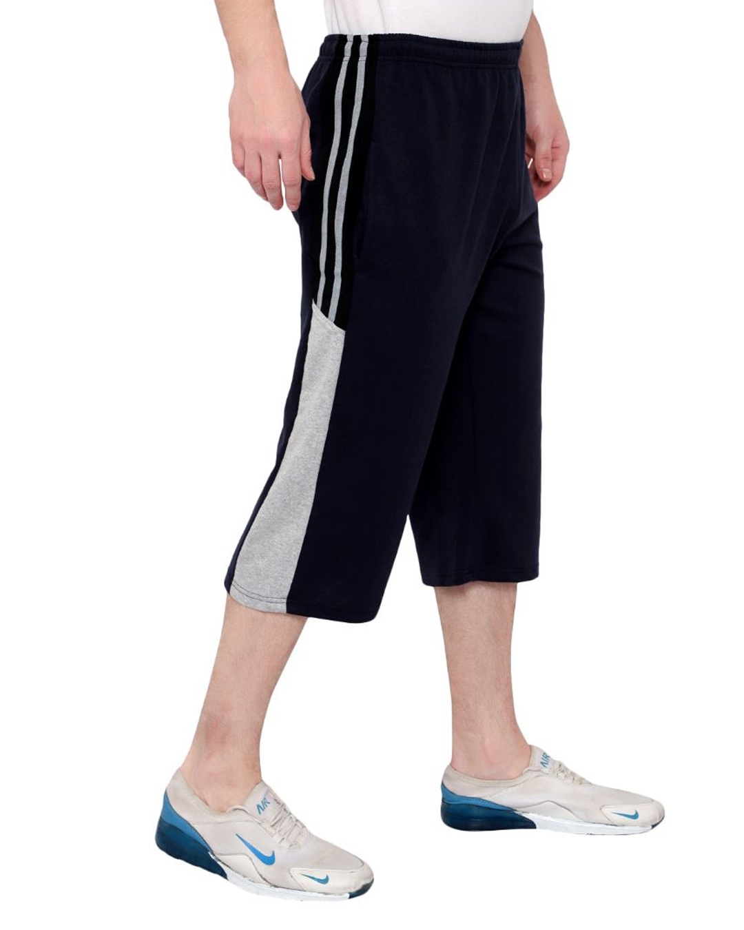 Buy Men's Blue Cotton 3/4 th Shorts for Men Blue Online at Bewakoof