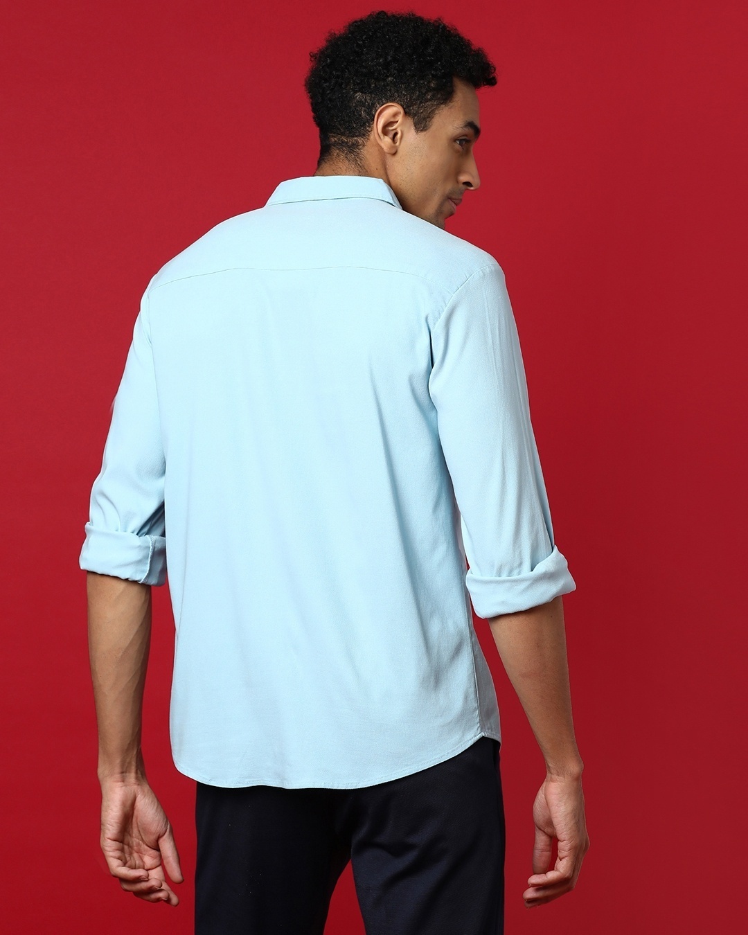 Buy Men's Blue Cotton Shirt for Men Blue Online at Bewakoof