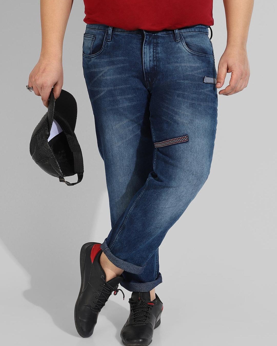 Buy Men's Blue Distressed Jeans for Men Blue Online at Bewakoof
