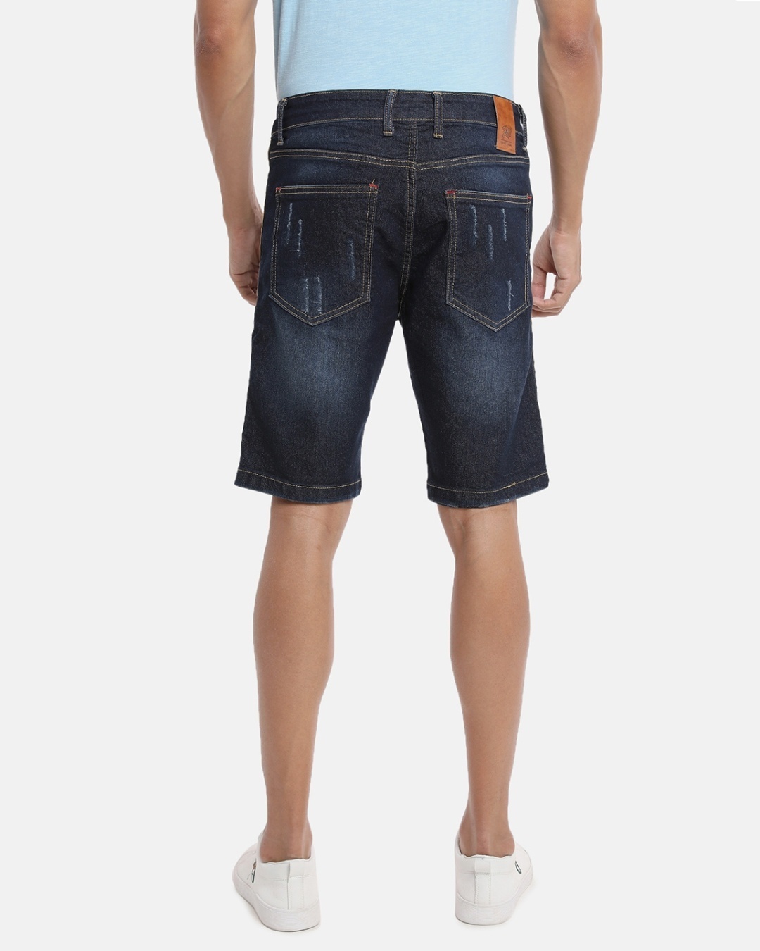 Buy Men's Blue Distressed Slim Fit Denim Shorts for Men Blue Online at ...