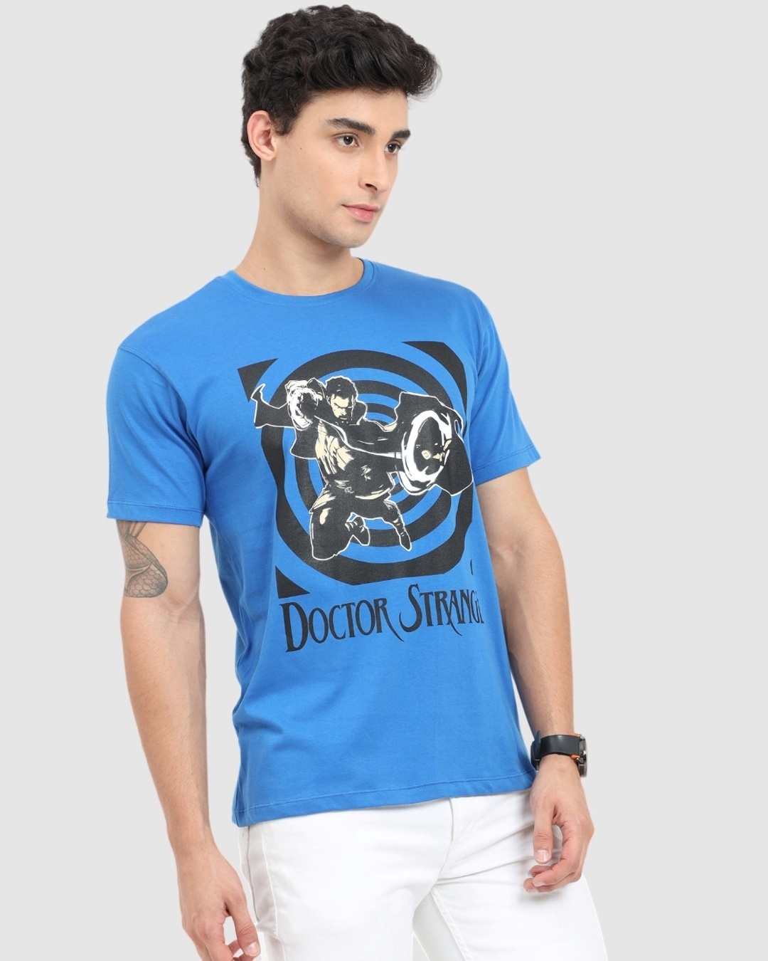 Shop Men's Blue Doctor Strange Graphic Printed T-shirt-Back