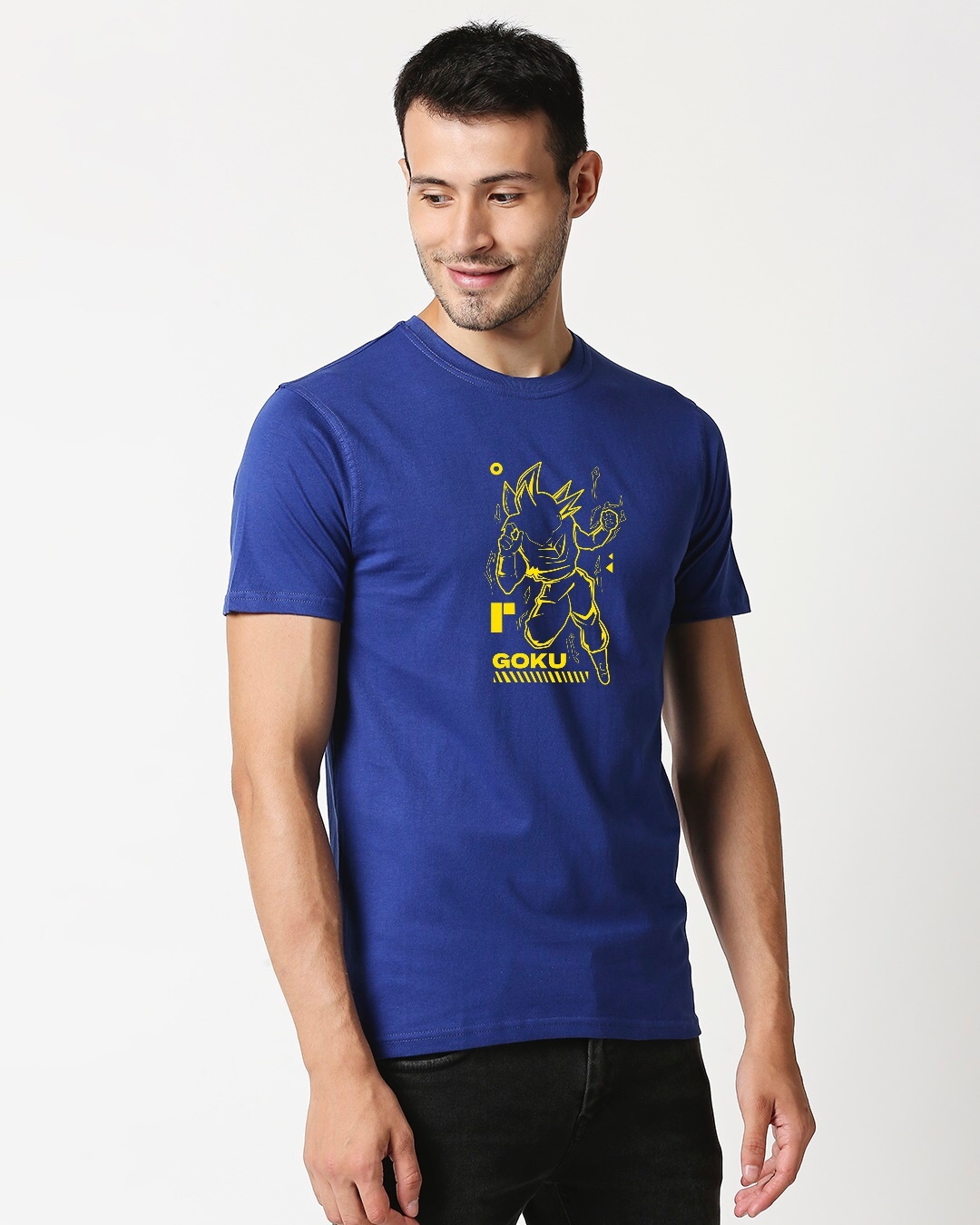 Shop Men's Blue Goku Printed T-shirt-Back