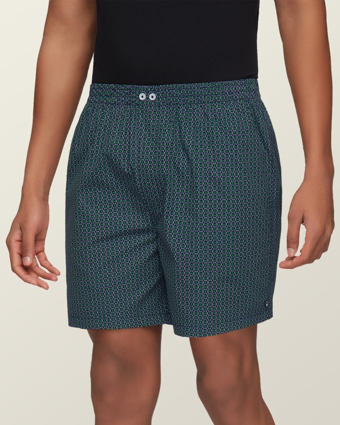 Shop Men's Blue & Green All Over Printed Cotton Boxers