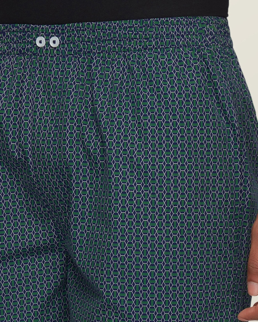 Buy Men's Blue & Green All Over Printed Cotton Boxers Online in India ...