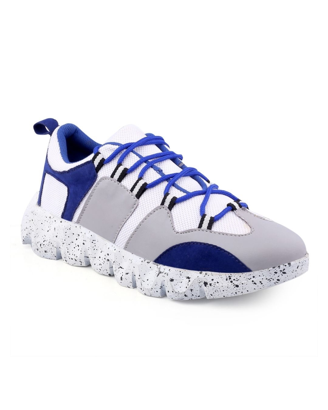 Shop Men's Blue & Grey Color Block Lace Up Sneakers
