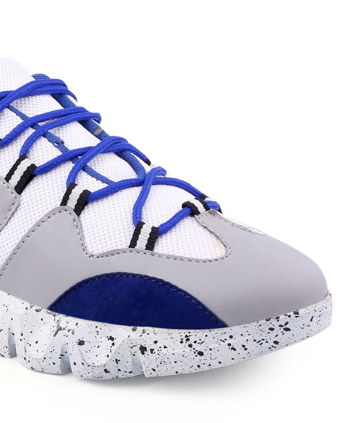 Shop Men's Blue & Grey Color Block Lace Up Sneakers