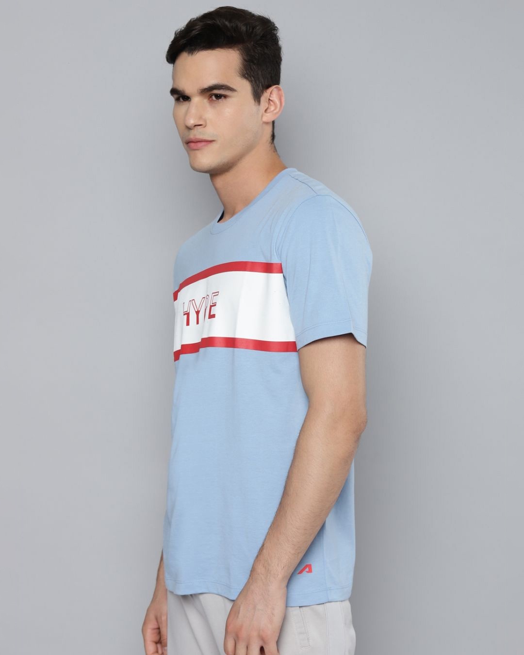 Buy Men's Blue Hype Typography Slim Fit Tshirt for Men Blue Online at