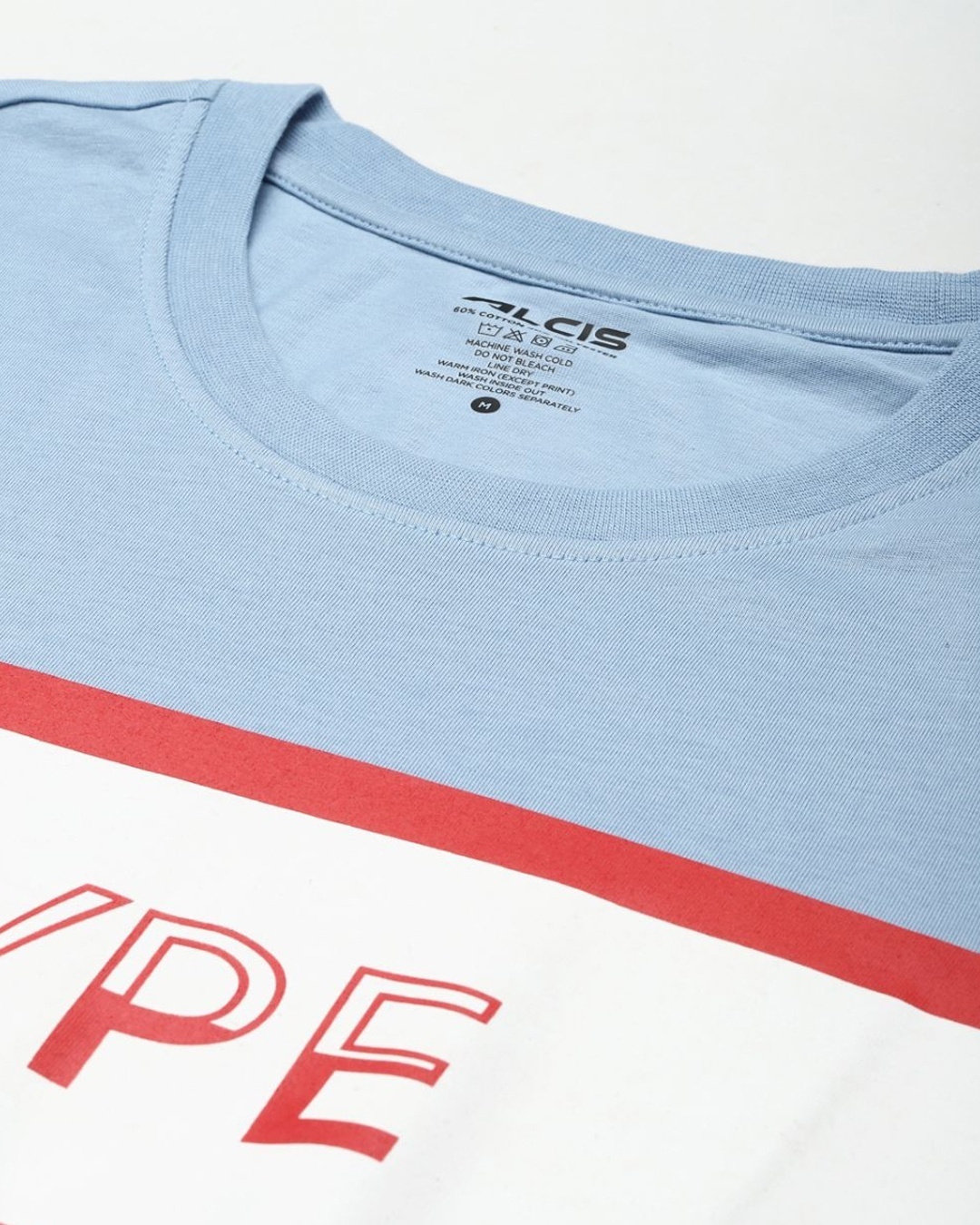 Buy Men's Blue Hype Typography Slim Fit T-shirt Online at Bewakoof