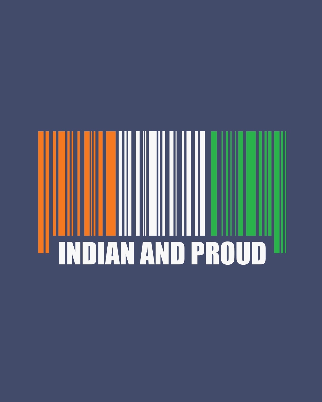 Shop Men's Blue Indian & Proud Typography Plus Size T-shirt-Full