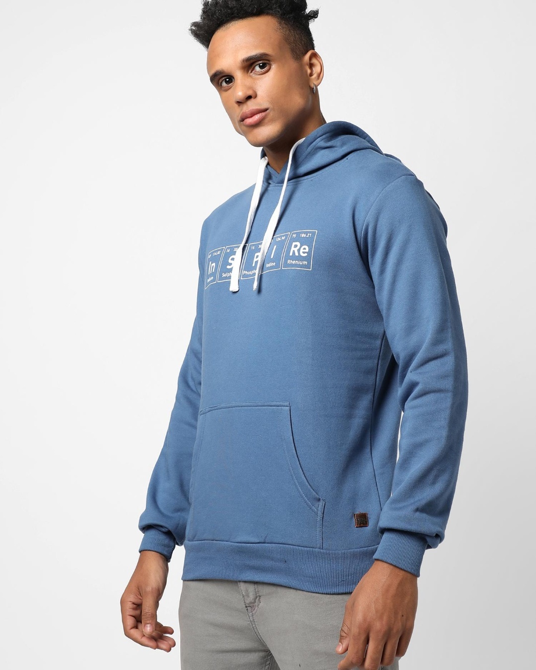 Buy Men's Blue Inspire Typography Hooded Sweatshirt for Men Blue Online ...
