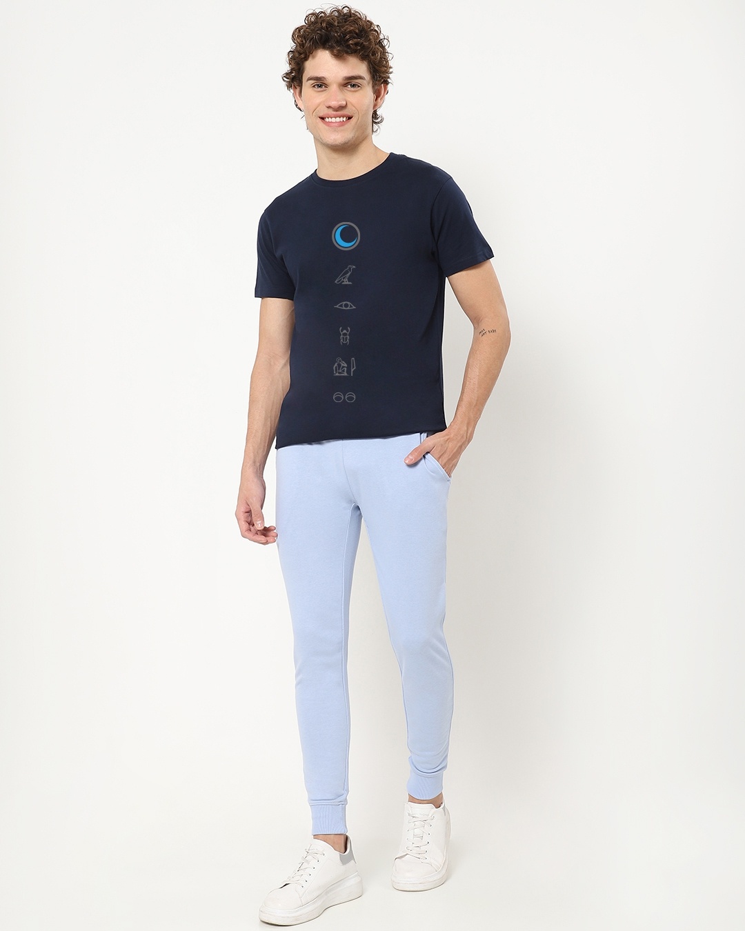 Shop Men's Blue Marvel Moon Knight Graphic Printed T-shirt-Full