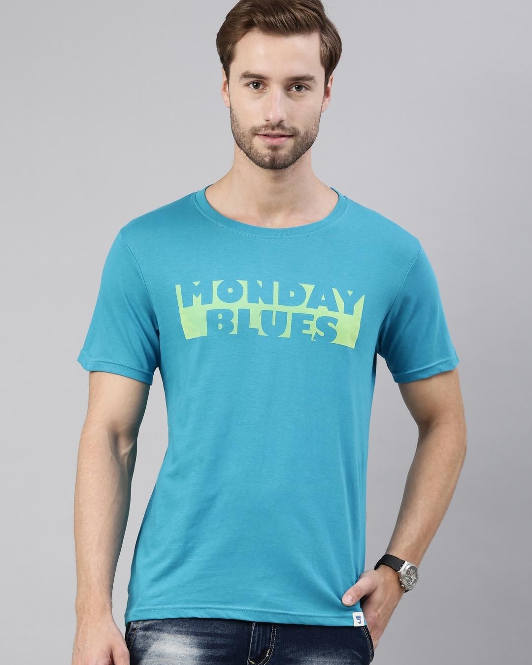 Buy Men's Blue Monday Blues Typography T-shirt for Men Blue Online at ...