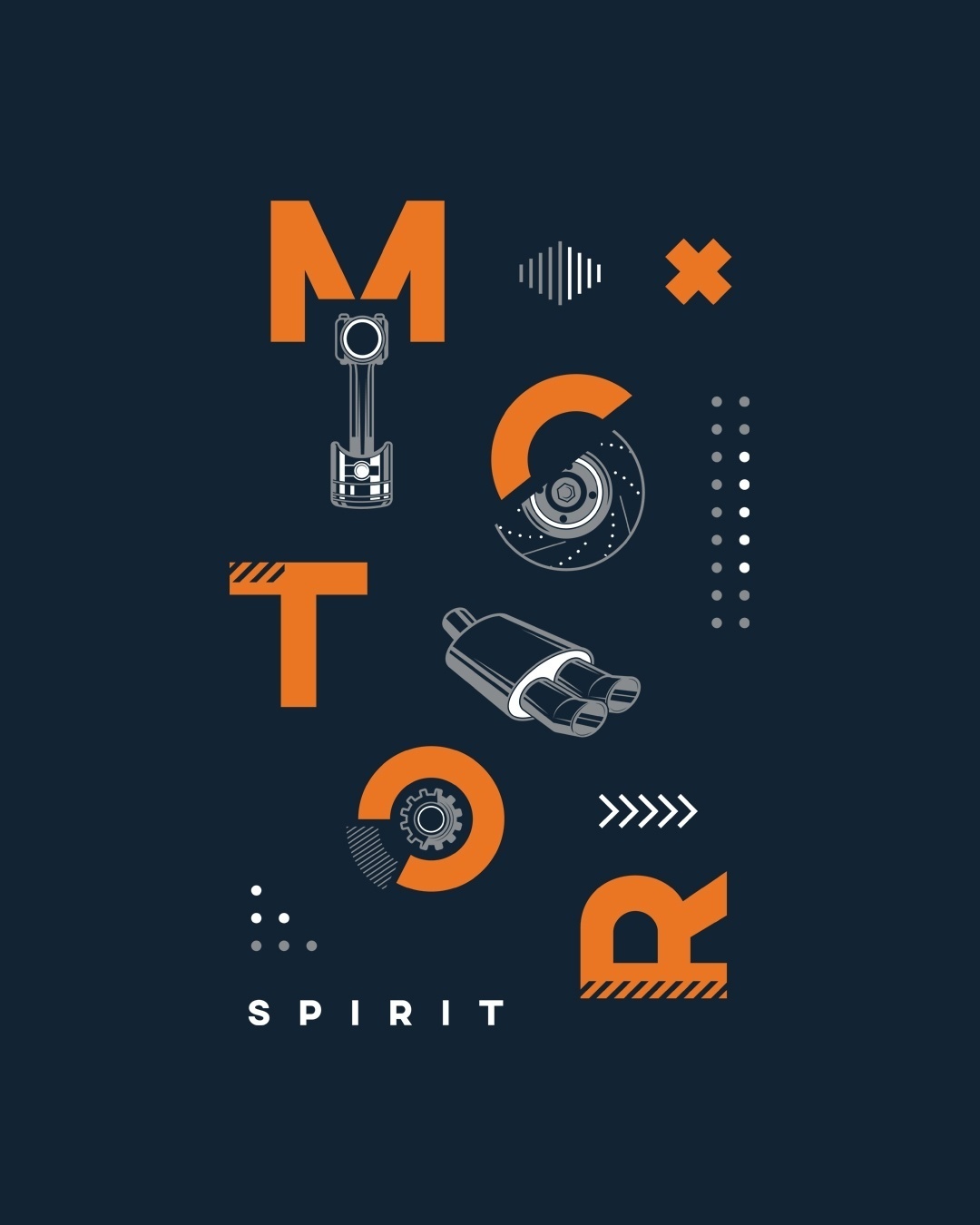 Shop Men's Blue Motor Spirit Typography T-shirt