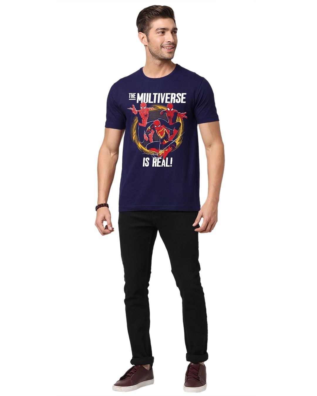 Shop Men's Blue Multiverse is Real Graphic Printed T-shirt-Full