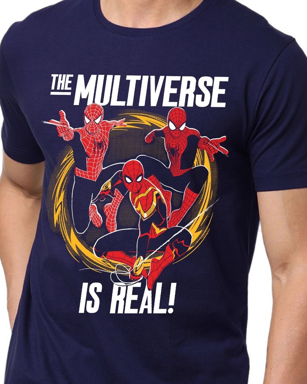Shop Men's Blue Multiverse is Real Graphic Printed T-shirt