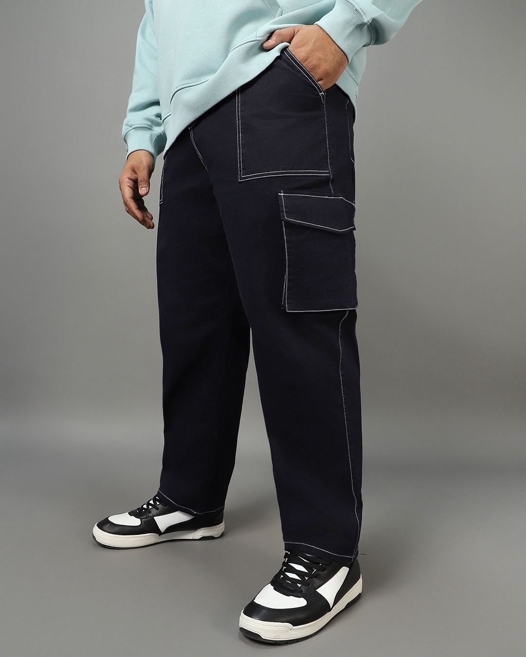 Men's Plus Size Regular Fit Smart Trouser | Boohoo UK