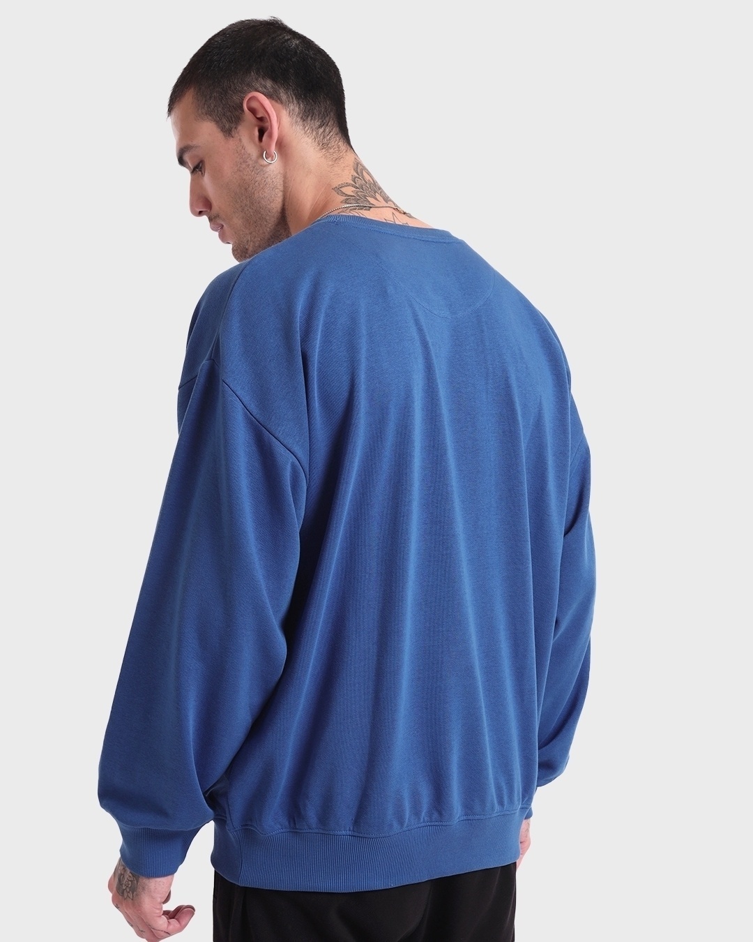 Shop Men's Blue Oversized Sweatshirt-Design