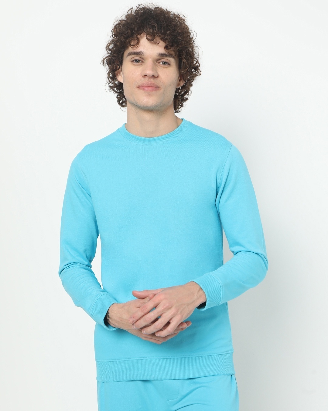 Shop Men's Blue Plus Size Sweatshirt-Front