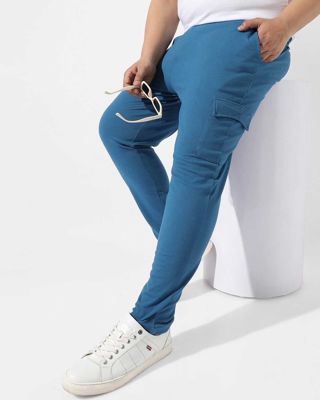 Buy Yuuki Navy Mid Rise Plus Size Track Pants for Men Online @ Tata CLiQ