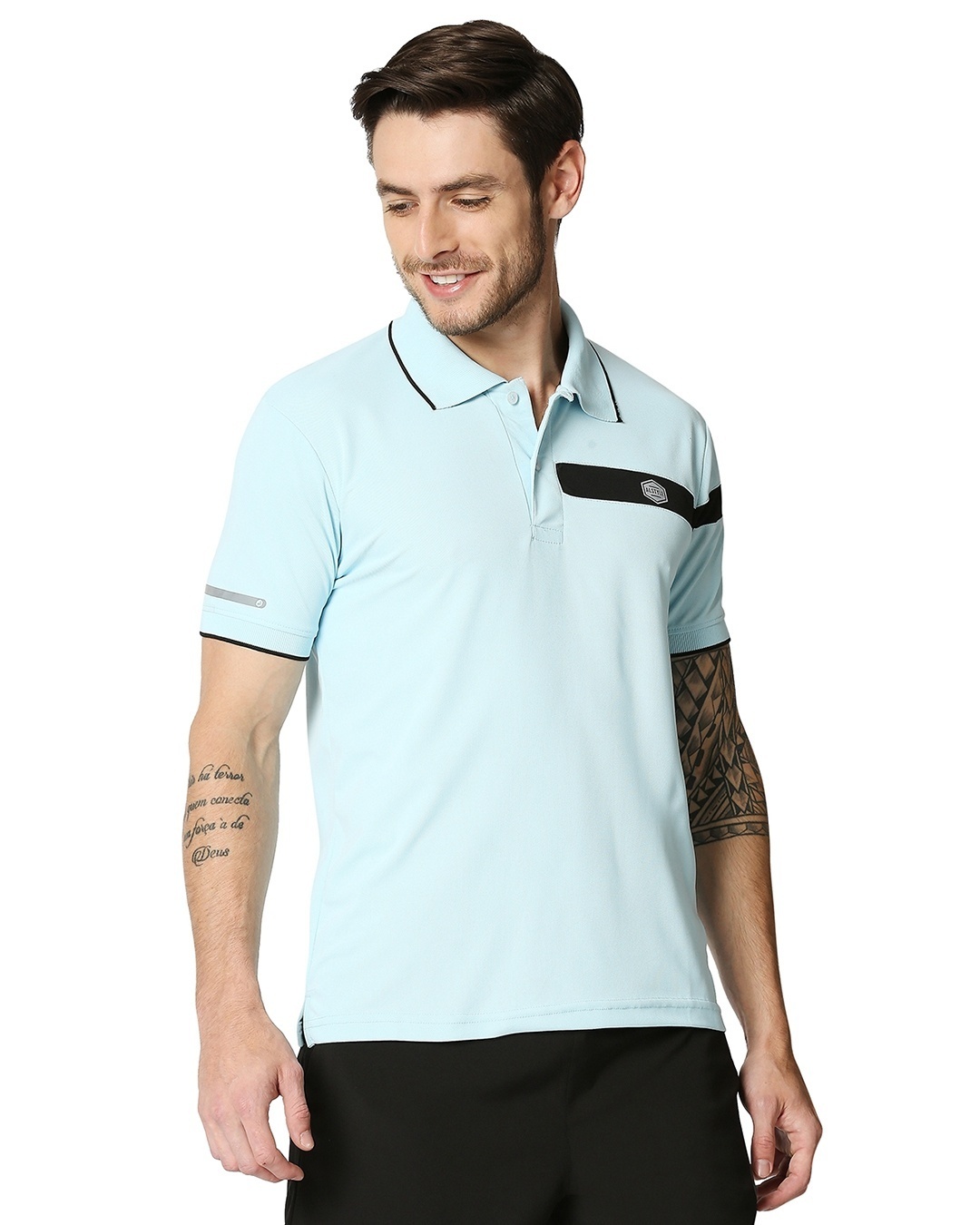 Shop Men's Blue Polo T-shirt-Back