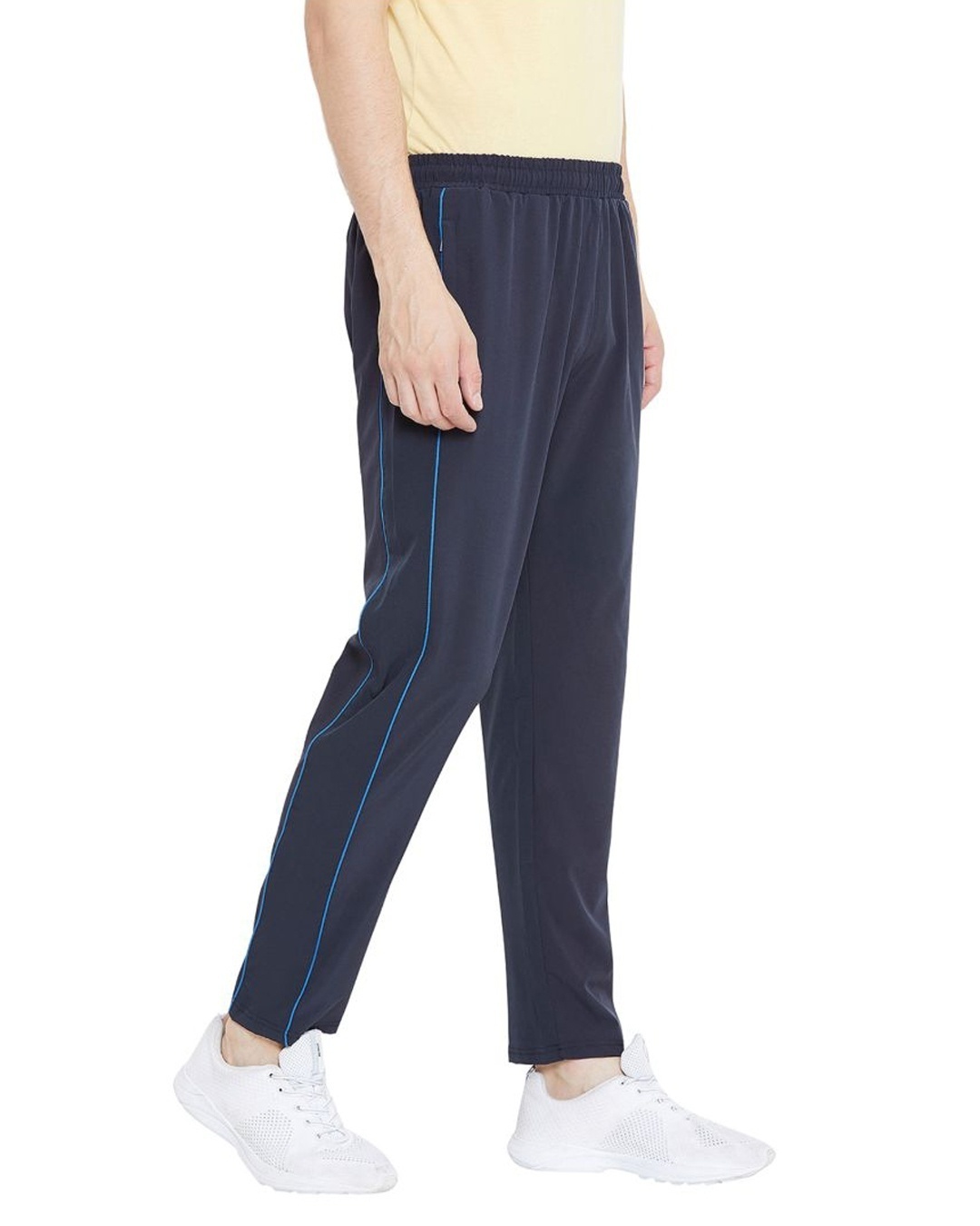 Shop Men's Blue Polyester Track Pants-Back