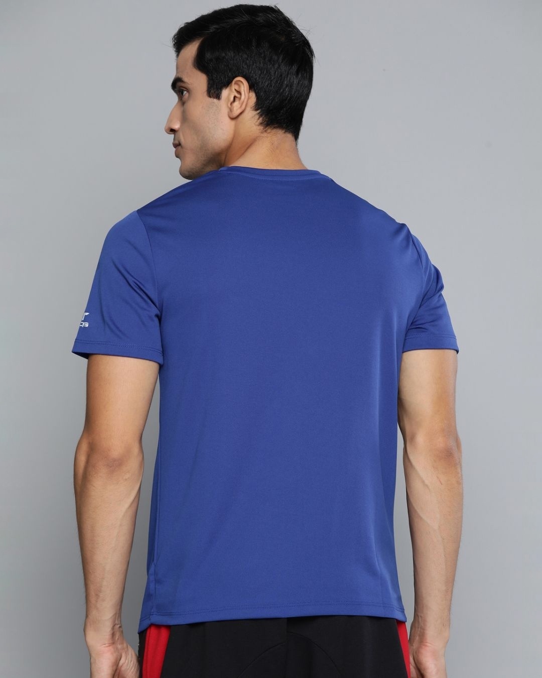 Shop Men's Blue Printed Slim Fit T-shirt-Back