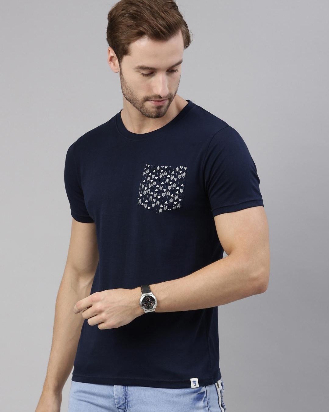 Buy Men's Blue Printed T-shirt For Men Blue Online At Bewakoof