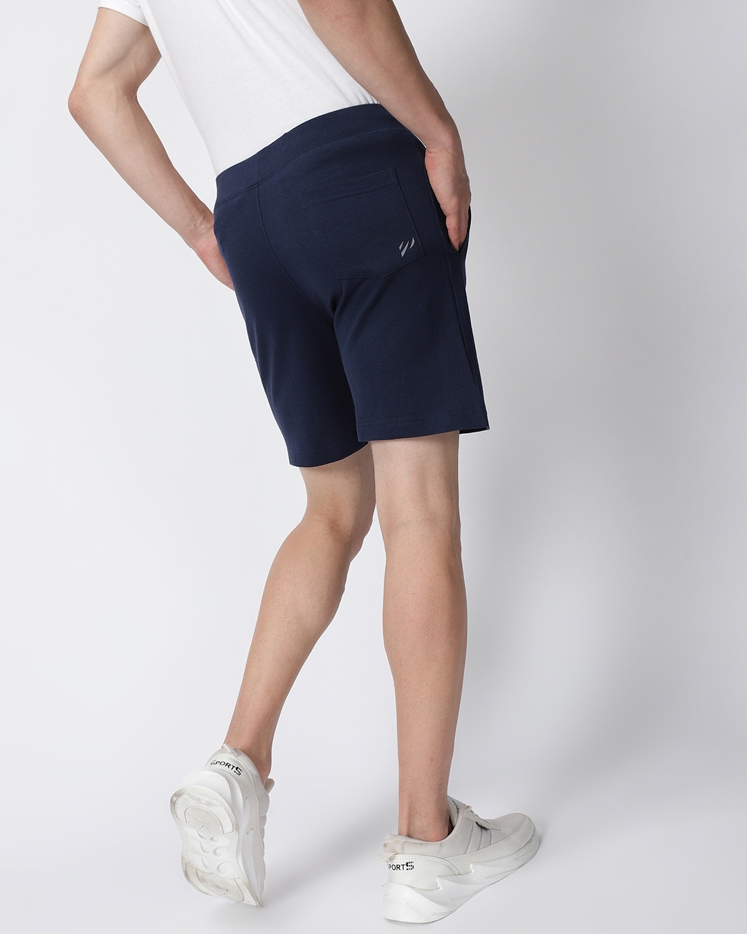 Shop Men's Blue Regular Cotton Casual Shorts-Full